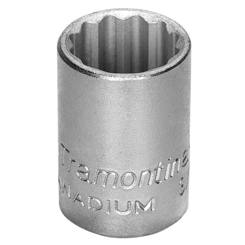 Soquete Estriado em Aço Cromo Vanádio 12 Mm - Encaixe 3/8" Tramontina Pro Tramontina