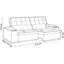 Ver imagem 4 de Sofá Retrátil Reclinável 3 Lugares Sala de Estar 215cm Bilac F04 Linho Bege - Lyam Decor