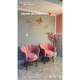 Poltrona Pétala Veludo Rose Pés Palito Luxo - 4