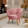 Poltrona Pétala Veludo Rose Pés Palito Luxo - 3
