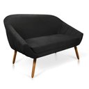 Ver imagem 7 de Kit 01 Namoradeira 02 Lugares e 01 Poltrona Giovana Suede Preto