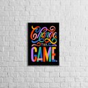 Ver imagem 1 de Quadro Change The Game 45x34cm - com vidro:Madeira preta