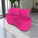 Ver imagem 1 de Namoradeira Sofá 2 Lugares Yara Orgânica Veludo Rosa Pink