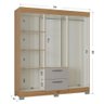 Guarda Roupa Casal Ambiente Tóquio 6 Portas Damasco Off White - Poquema - 3