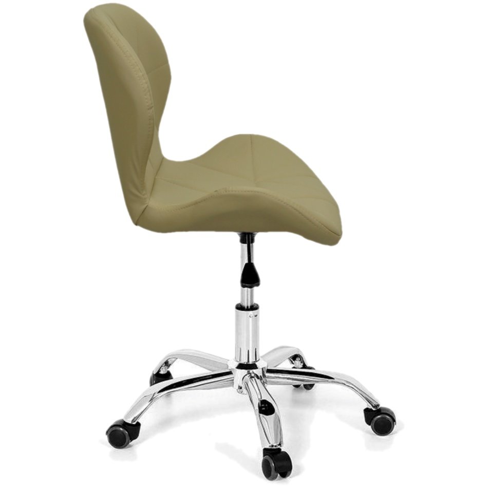 Kit 2 Cadeiras Slim Office Estofada Base Giratória Cromada - Nude - 2