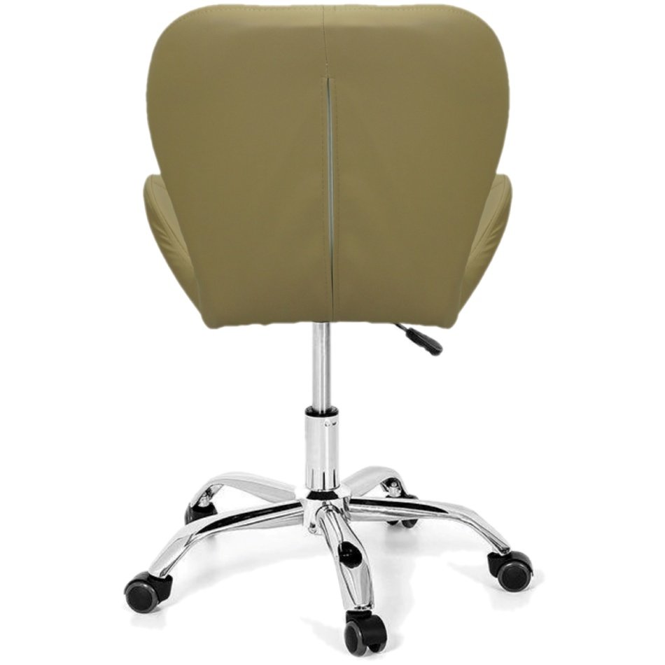 Kit 2 Cadeiras Slim Office Estofada Base Giratória Cromada - Nude - 4