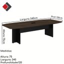 Ver imagem 2 de Mesa de Reunião Diretoria ABAULADA - 2,40x1,20m - WORKSTART - MARSALA/PRETO - 21015