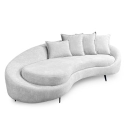 Sofá 3 Lugares 2,30m Living Orgânico Medelim - Élpis Móveis - Boucle Prata - 1