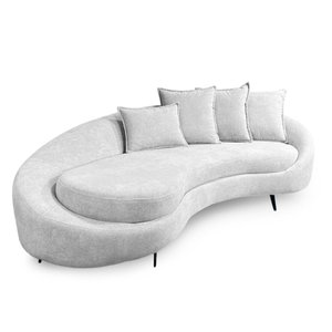 Sofá 3 Lugares 2,30m Living Orgânico Medelim - Élpis Móveis - Boucle Prata