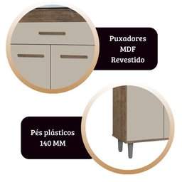 Cozinha Duda - Armário para Cozinha - Mizza Decor Canela Off White - 3