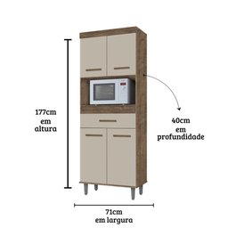 Cozinha Duda - Armário para Cozinha - Mizza Decor Canela Off White - 4
