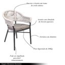 Ver imagem 3 de Kit 2 Cadeiras Área Externa de Alumínio Bear com Corda Naútica Grafite/Amêndoa G56 - Gran Belo