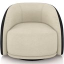 Ver imagem 6 de Poltrona Decorativa Giratória Angelina M03 Couríssimo Preto Bouclê Bege - Lyam Decor