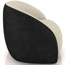 Ver imagem 3 de Poltrona Decorativa Giratória Angelina M03 Couríssimo Preto Bouclê Bege - Lyam Decor