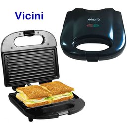 Sanduicheira Antiaderente Grill Vicini  Preta  - EPV-828 - 110v - 1
