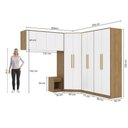 Ver imagem 7 de Quarto Modulado Adapt 10 Portas 9 Gavetas MDP Nogueira-Branco Kappesberg