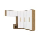 Ver imagem 6 de Quarto Modulado Adapt 10 Portas 9 Gavetas MDP Nogueira-Branco Kappesberg