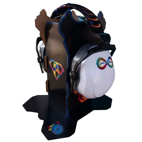 Abafador de Ruidos Infinity Gray para Autistas de 26 Db com Suporte Decorativo Black