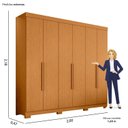 Ver imagem 3 de Guarda-Roupa de Casal 6 Portas Vinci com Espelhos Cinamomo