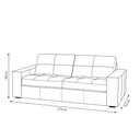 Ver imagem 4 de Sofá Decorativo Mendes 3 Lugares Sala de Estar 235cm Pés em Madeira Couro Off White G88 - Gran Belo