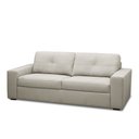 Ver imagem 5 de Sofá Decorativo Mendes 3 Lugares Sala de Estar 235cm Pés em Madeira Couro Off White G88 - Gran Belo