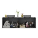 Ver imagem 4 de Gabinete de Banheiro 123,5cm Suspenso 4 Portas Multimóveis Mp5047 Grafite