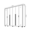 Ver imagem 4 de Guarda Roupa Casal Galeno 265cm com 6 Portas e 6 Gavetas em Mdf Freijo/offwhite G11- Gran Belo