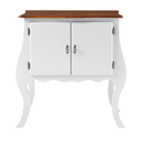 Ver imagem 2 de Cômoda de Madeira com 2 Portas Bombê - Branco Laca com Tampo Imbuia Glazer