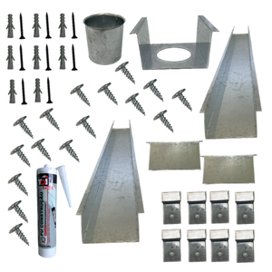 Kit Calha Telhado Cocho Divisa Platibanda 4 Mts Galvanizada Galvocalhas Calha Galvanizada Saída Redo