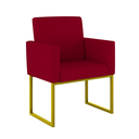 Ver imagem 7 de Kit Sofá 2 Lugares + 2 Poltronas Recepção Sala Base Dourada Cor:vermelho
