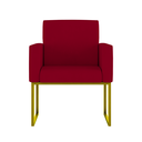 Ver mais imagens de Kit Sofá 2 Lugares + 2 Poltronas Recepção Sala Base Dourada Cor:vermelho