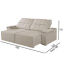 Ver imagem 2 de Sofá 3 Lugares Retrátil e Reclinável Martins M-182 Veludo Creme