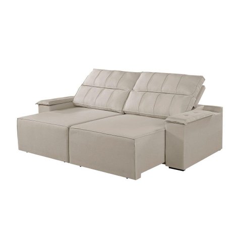 Sofá 3 Lugares Retrátil e Reclinável Martins M-182 Veludo Creme
