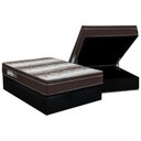 Ver imagem 1 de Cama Box Baú Casal Colchão Anatômico Ortobom Ortopédico Light + Base Crc Suede Black(138x188)