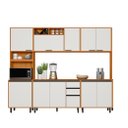 Ver imagem 2 de Armário de Cozinha Modulado Ravena com Nicho Microondas/forno - Freijó Uv/off Acetindo Poliman