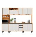 Ver imagem 2 de Armário de Cozinha Modulado Ravena com Nicho Microondas/forno - Freijó Uv/off Acetindo Poliman