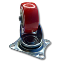 Ver imagem 6 de Rodízio Rodinha Giratório Placa Base Aço Roda Pp Vermelho Diâmetro 50mm 2" Altura 65mm
