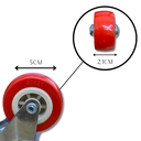Ver imagem 2 de Rodízio Rodinha Giratório Placa Base Aço Roda Pp Vermelho Diâmetro 50mm 2" Altura 65mm