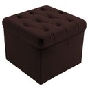 Ver imagem 1 de Puff Baú Capitonê Quadrado Suede Marrom