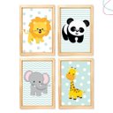 Ver imagem 4 de Kit 4 Quadros Decorativos Infantil Bichinhos da Floresta: Branca