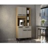 Armário Cozinha Compacta Malu 5 Portas 1 Gaveta MDP/MDF  Off White/Caravalho Poquema Móveis - 2