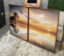 Ver imagem 5 de Quadros Decorativos Sala Pôr do Sol Refletido 100x70 Moldura Cobre Vidro