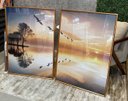 Ver imagem 3 de Quadros Decorativos Sala Pôr do Sol Refletido 100x70 Moldura Cobre Vidro