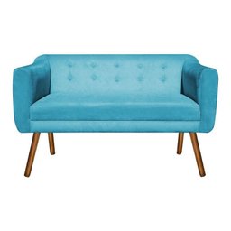 Kit Namoradeira 2 Lugares e 02 Poltronas Julia Suede Azul Turquesa - D'Rossi - 3