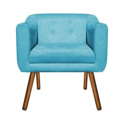 Kit Namoradeira 2 Lugares e 02 Poltronas Julia Suede Azul Turquesa - D'Rossi - 4