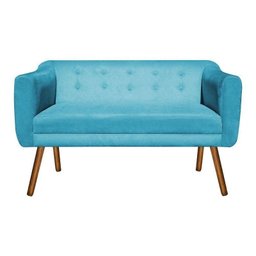 Kit Namoradeira 2 Lugares e 02 Poltronas Julia Suede Azul Turquesa - D'Rossi - 3