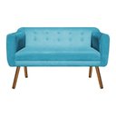 Ver imagem 3 de Kit Namoradeira 2 Lugares e 02 Poltronas Julia Suede Azul Turquesa - D'Rossi