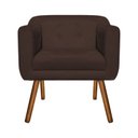 Ver imagem 4 de Kit Namoradeira 2 Lugares e 02 Poltronas Julia Suede Marrom - D'Rossi