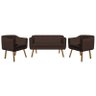 Kit Namoradeira 2 Lugares e 02 Poltronas Julia Suede Marrom - D'Rossi - 2
