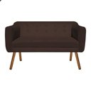 Ver imagem 3 de Kit Namoradeira 2 Lugares e 02 Poltronas Julia Suede Marrom - D'Rossi